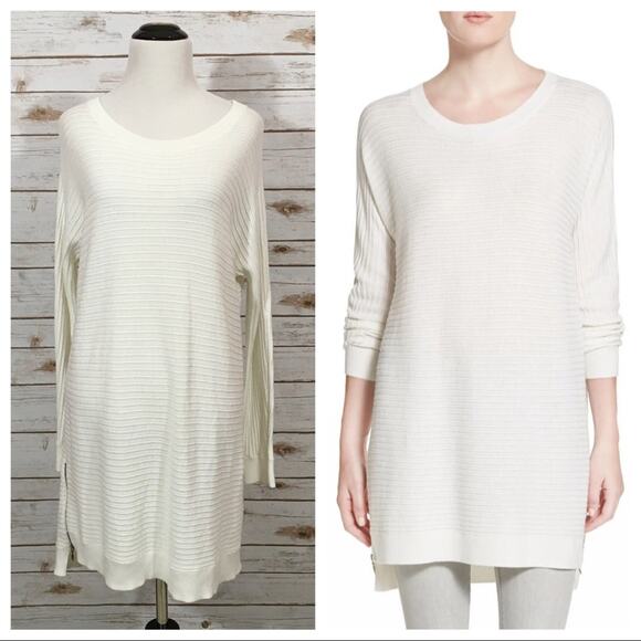 Trouve Side Zip Sweater Tunic - White - Small - Picture 1 of 16